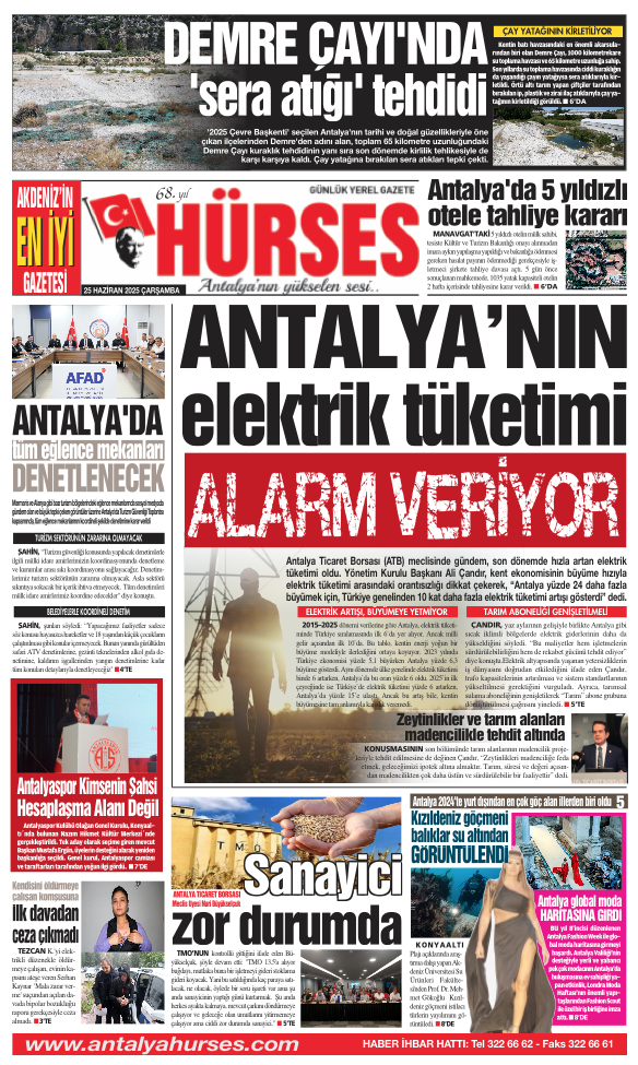 ANTALYANIN YÜKSELEN SESİ HÜRSES 25 HAZİRAN 2025