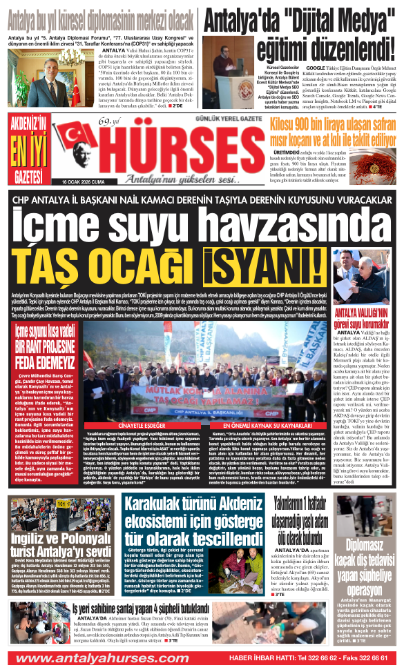 ANTALYANIN YÜKSELEN SESİ HÜRSES 16 OCAK 2026