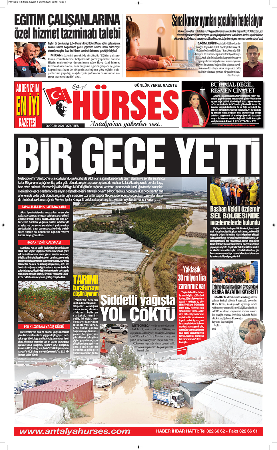 ANTALYANIN YÜKSELEN SESİ HÜRSES 26 OCAK 2026