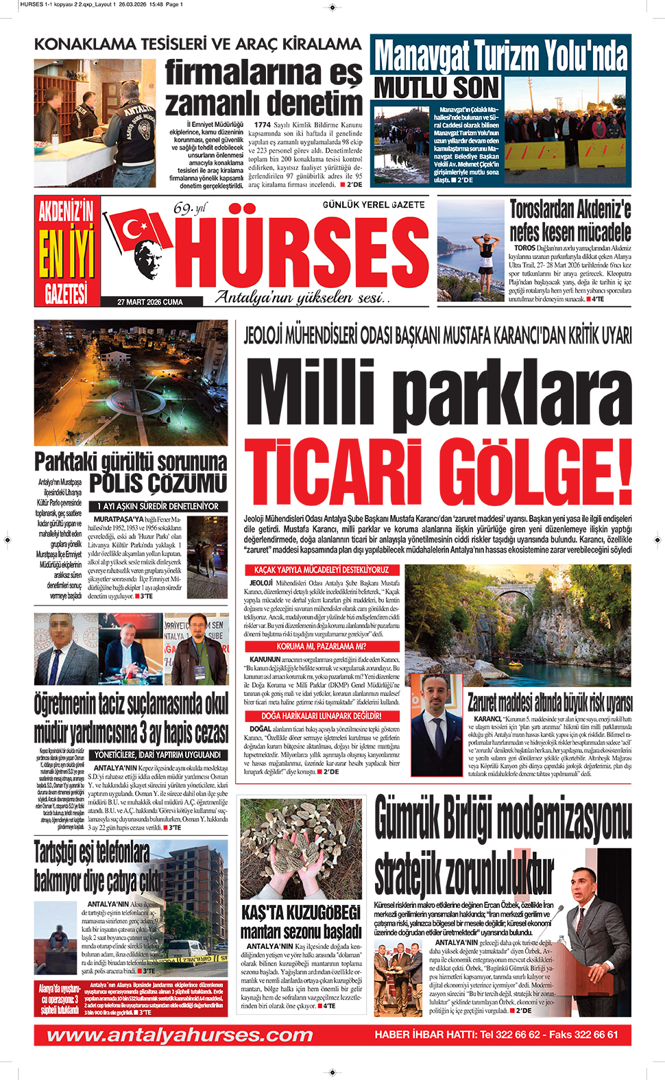 ANTALYANIN YÜKSELEN SESİ HÜRSES 27 MART 2026