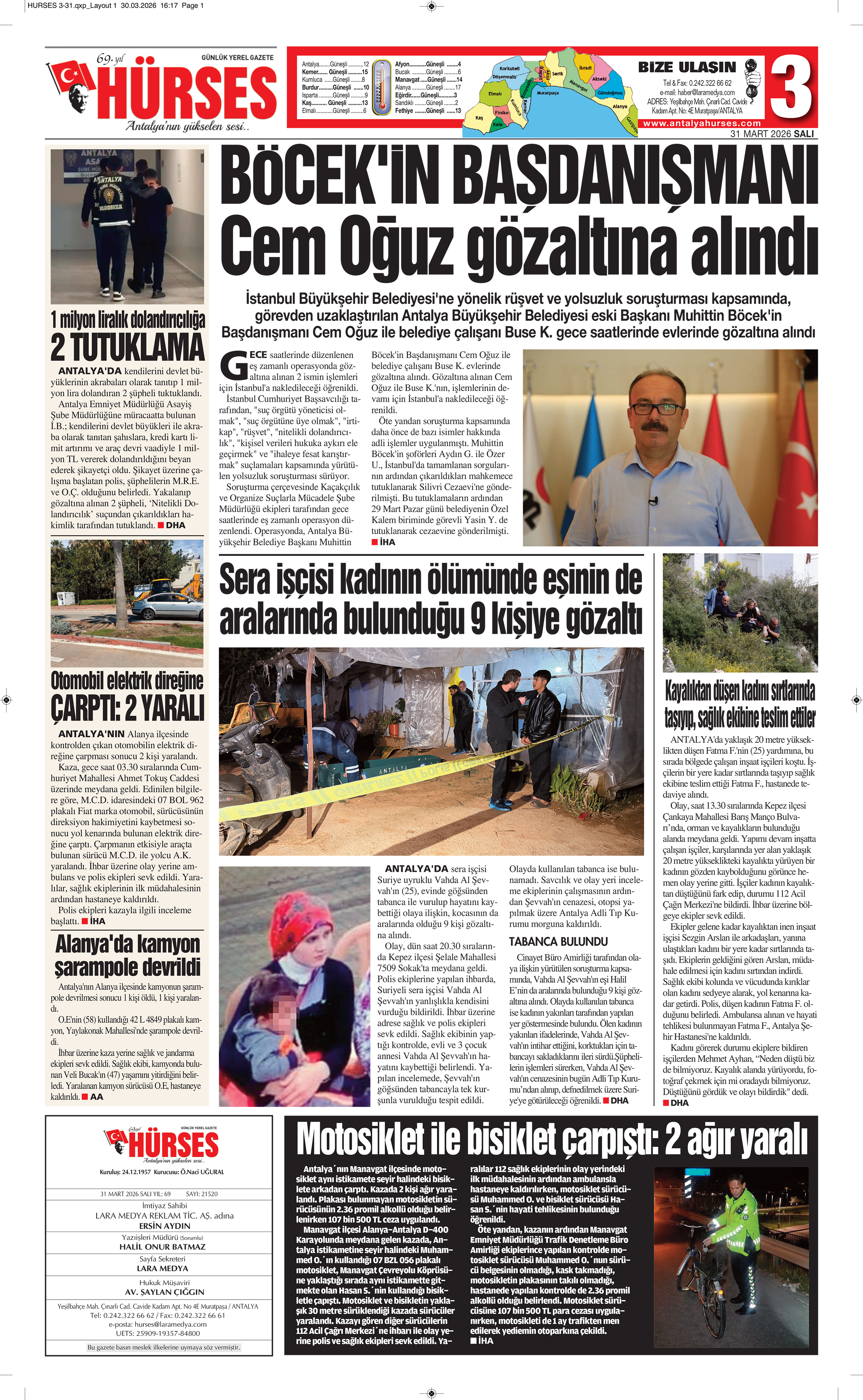 ANTALYANIN YÜKSELEN SESİ HÜRSES 31 MART 2026