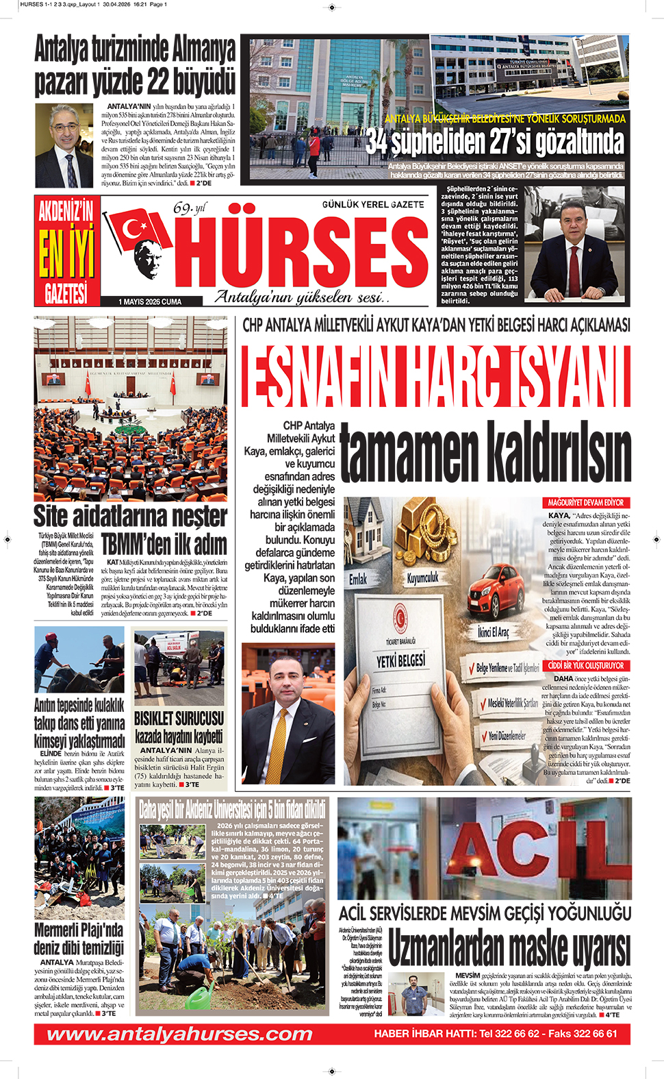 ANTALYANIN YÜKSELEN SESİ HÜRSES 1 MAYIS 2026