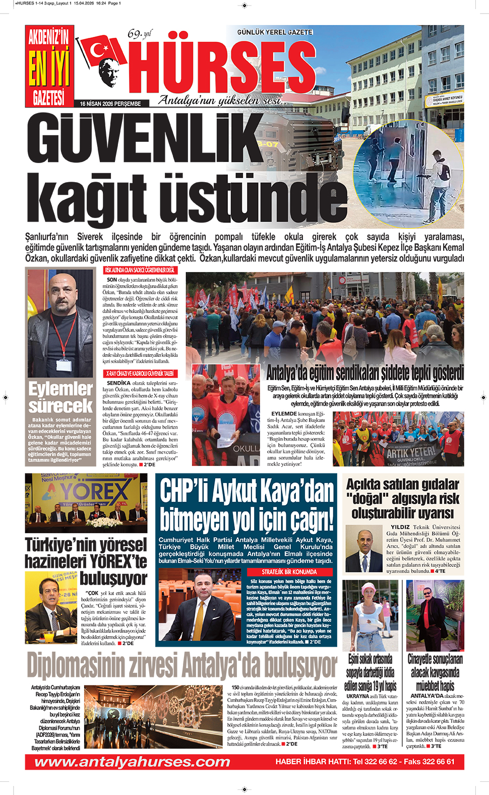 ANTALYANIN YÜKSELEN SESİ HÜRSES 16 NİSAN 2026