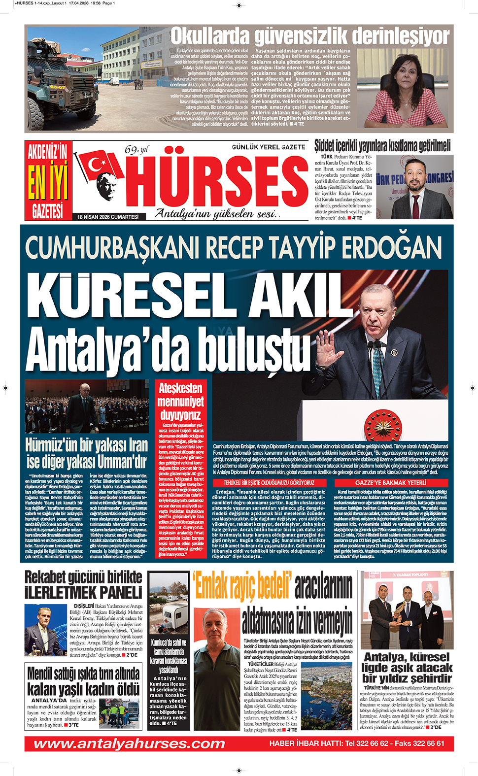 ANTALYANIN YÜKSELEN SESİ HÜRSES 18 NİSAN 2026