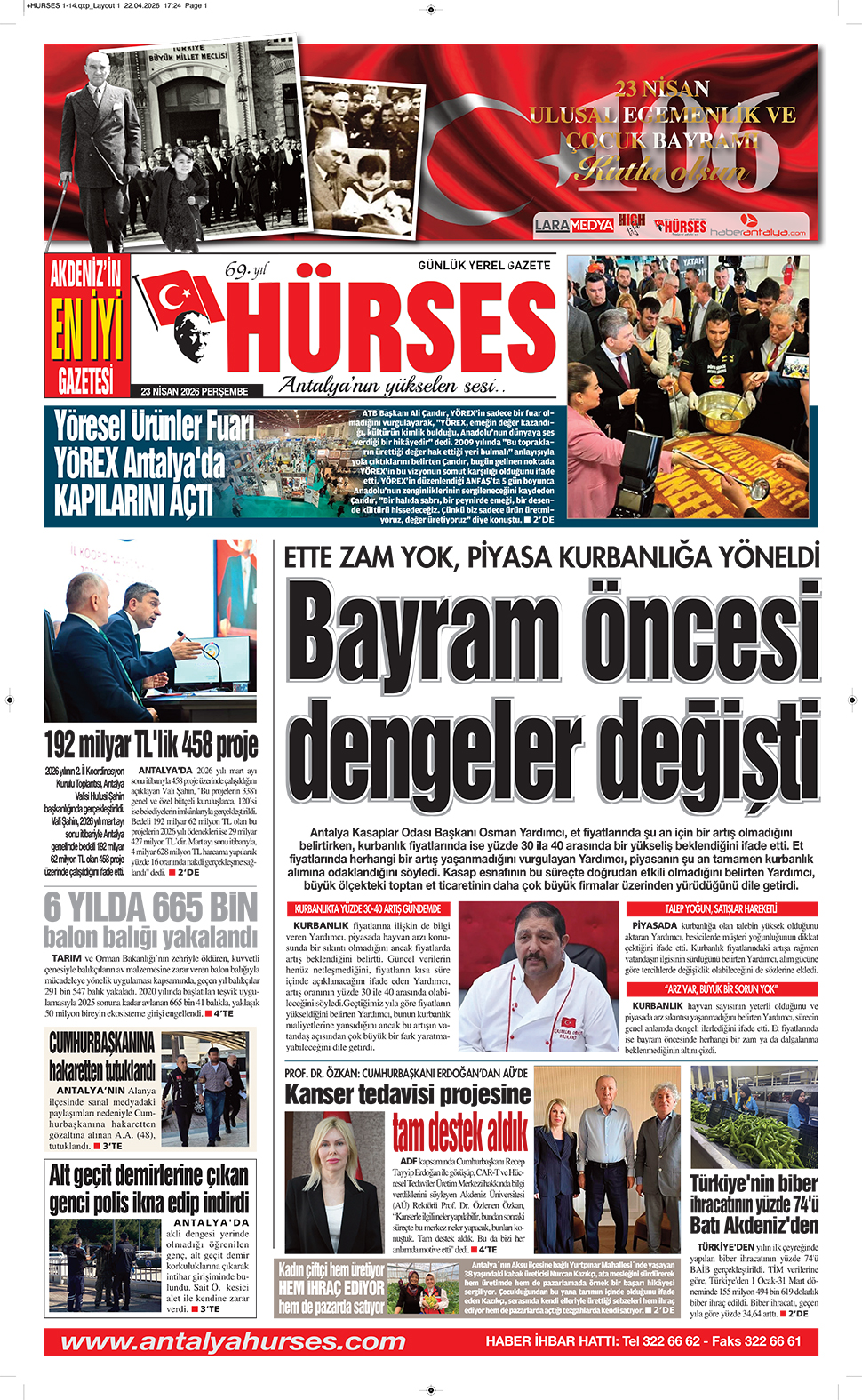 ANTALYANIN YÜKSELEN SESİ HÜRSES 23 NİSAN 2026