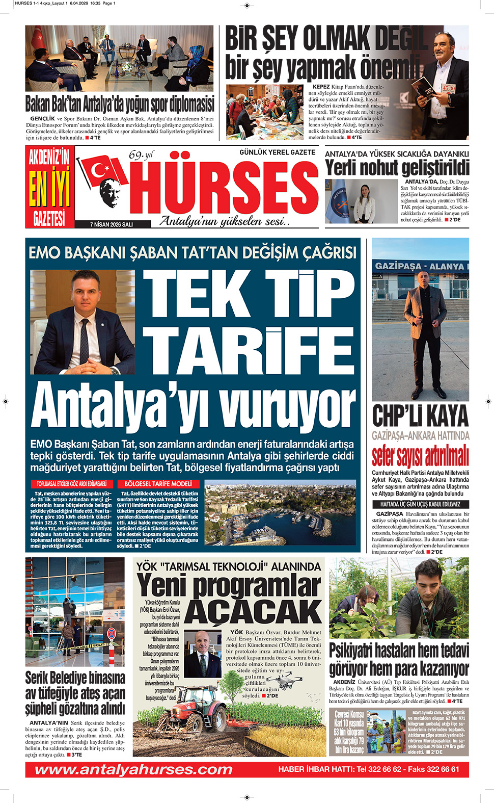 ANTALYANIN YÜKSELEN SESİ HÜRSES 7 NİSAN 2026