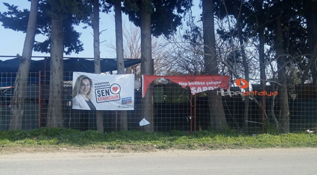 Muratpaşa Belediyesi afişleri yırtıldı