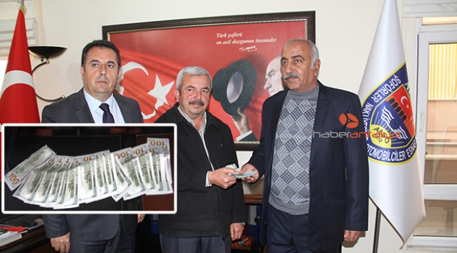 Taksiciden örnek davranış: 2 bin doları teslim etti