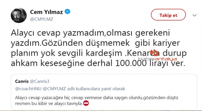 Cem Yılmaz'dan takipçisine: Gözünden düşmemek gibi bir kariyer planım yok