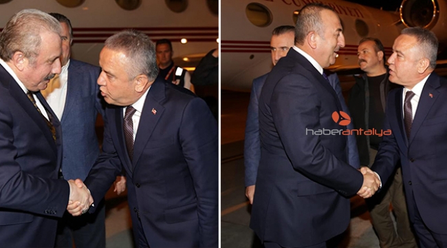 Karaloğlu ve Böcek, TBMM Başkanı Şentop ve Çavuşoğlu'nu karşıladı