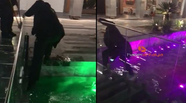 Süs havuzuna düştü, boğulmaktan polis kurtardı