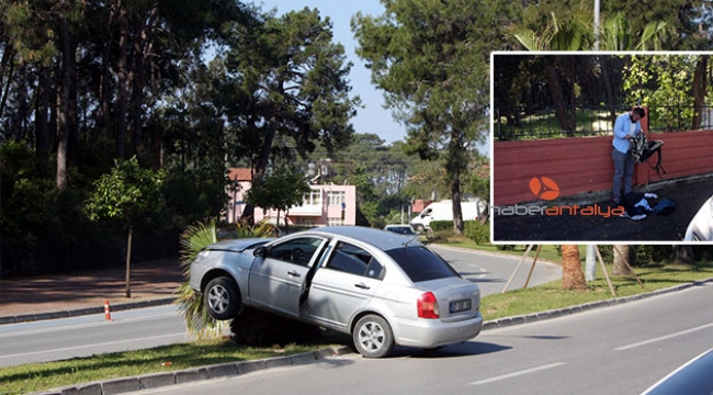 Trafik kazasının ardından hareketli anlar