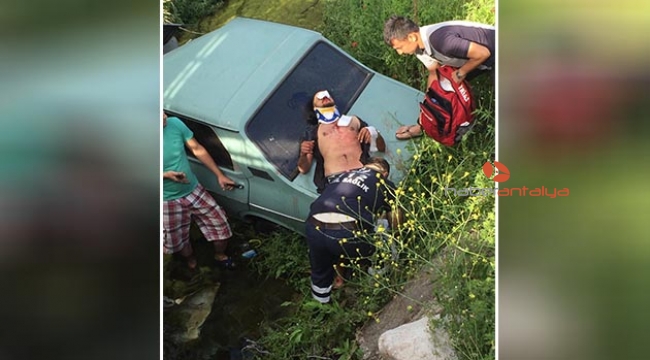 Aracıyla su kanalına düştü