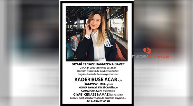 Kayıp Buse için en acı davet