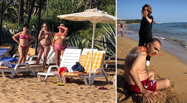 Plajda korku dolu anlar