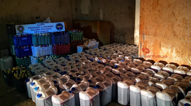 6 bin 570 litre kaçak ve sahte içki ele geçirildi