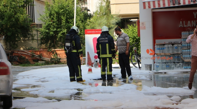 Akaryakıt istasyonunda korkutan anlar