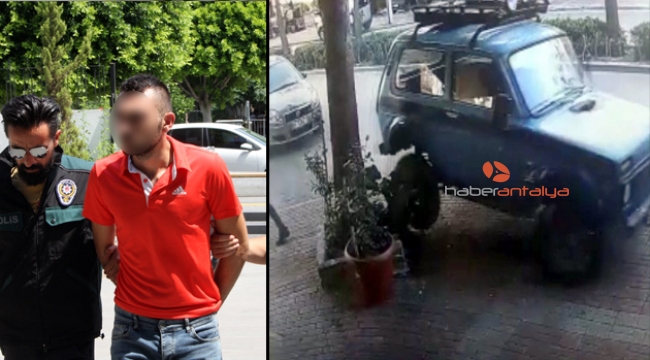 Kaldırıma çıktı, polis aracına çarptı, kaçtı !
