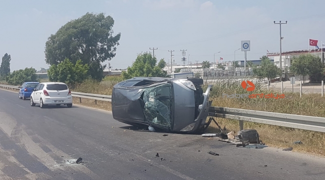 Kontrolden çıkan otomobil takla attı: 2 yaralı