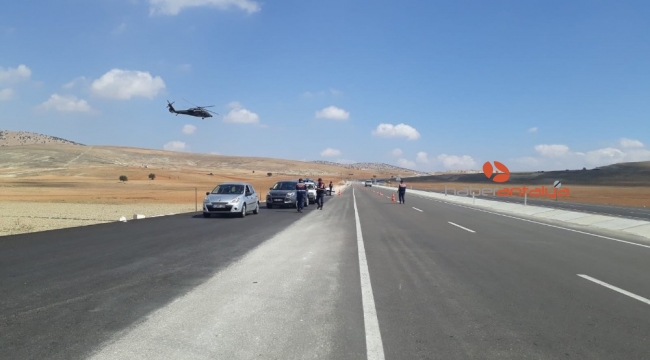Korkuteli'nden Kumluca'ya helikopter destekli trafik uygulaması