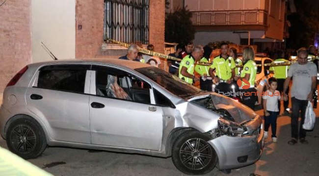 Otomobilin çarptığı Dudu, duvar ile kamyonet arasına sıkıştı