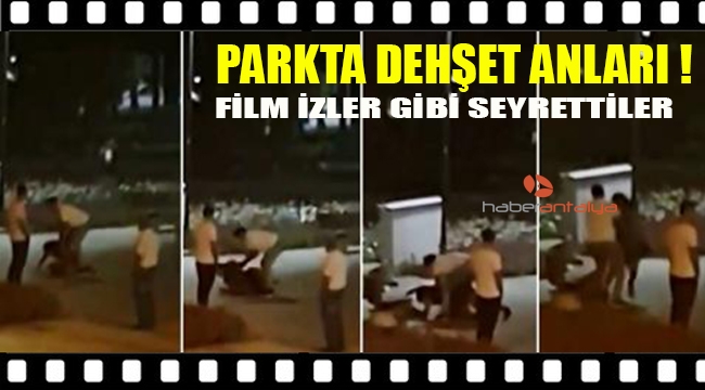 Parkta dehşet anları.. Film izler gibi seyrettiler...