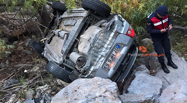 Antalya'da otomobil 70 metrelik şarampole yuvarlandı: 1 ölü