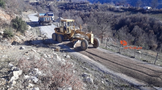 Alanya'da Karapınar yoluna kış bakımı
