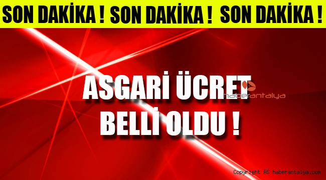 Asgari ücret belli oldu 