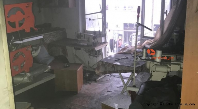 Deri tamir atölyesinde yangın