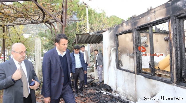 Evi yanan aileleri Başkan Ulutaş'tan yardım sözü