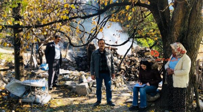 Evi yanan kadına yardım eli