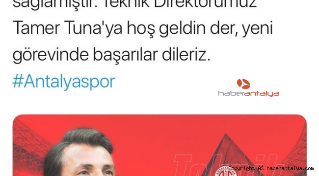 Antalyaspor, Tamer Tuna'yı duyurdu
