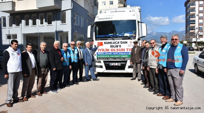 Kumluca'dan İdlib'e yardım götüren tır yola çıktı