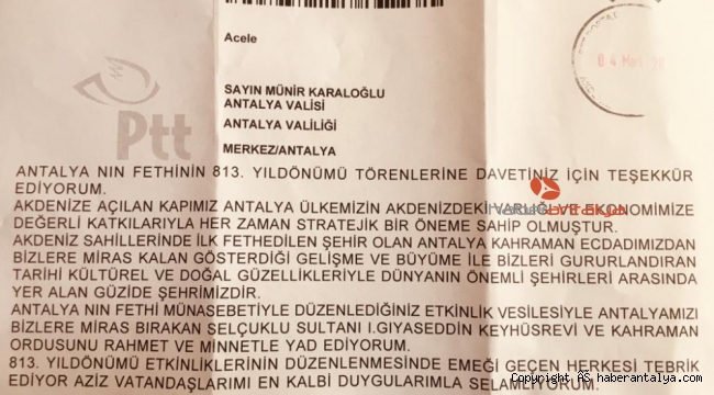 Cumhurbaşkanı Erdoğan Antalya'nın Fethi'nin 813. Yıl Dönümünü kutladı