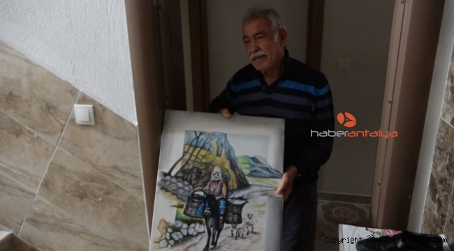 112'den malzeme siparişi veren 65 yaş üstü ressam, ekiplere tablo hediye etmek istedi