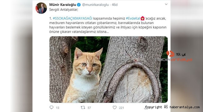 Antalya Valisi sosyal medyadan duyurdu 