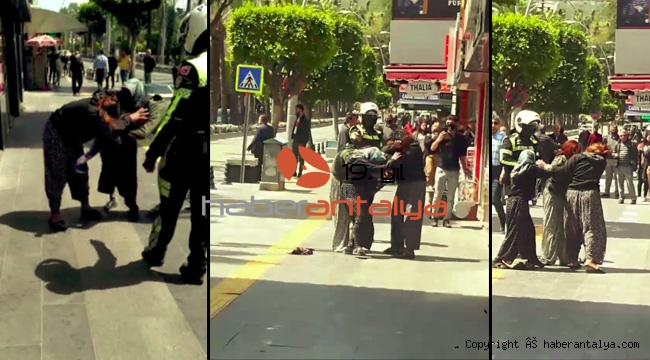 Kadınlar birbirine girdi,  polis biber gazı kullandı !
