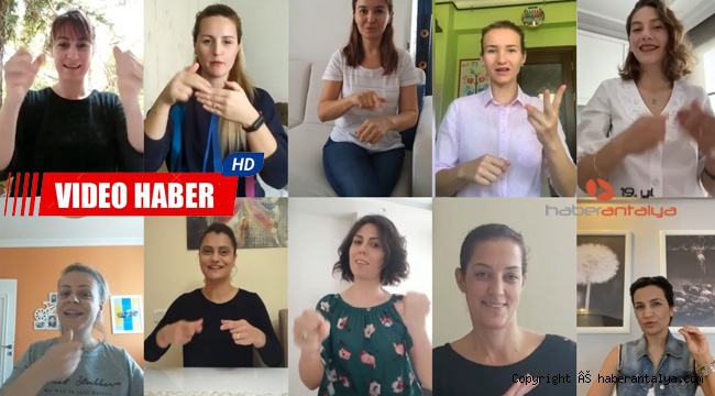 Öğretmen ve velilerden işaret dilinde "Evde Kal" şarkısı