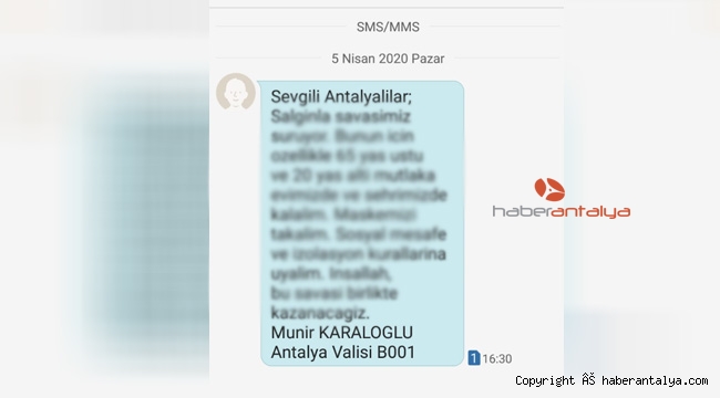 Vali'den SMS !