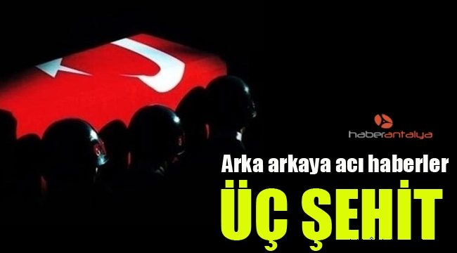 Arka arkaya acı haberler: Üç şehit