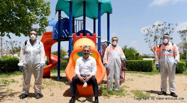 Çocuk oyun grupları dezenfekte edildi
