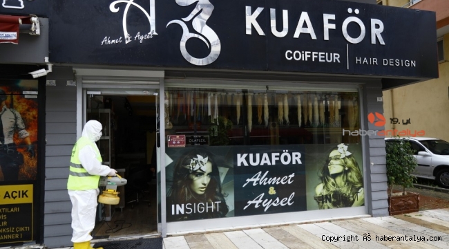 Manavgat'ta kuaför, berber ve güzellik salonlarına dezenfekte
