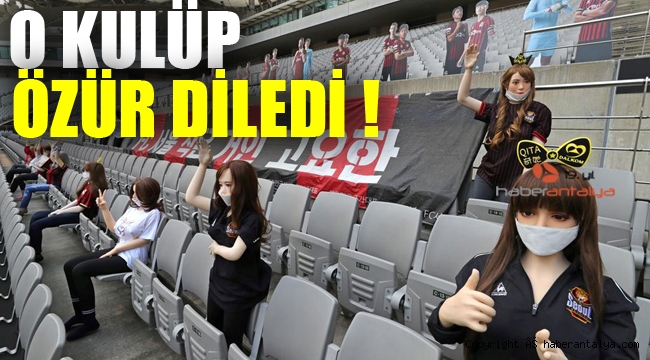 Tribünlere şişme kadın dolduran kulüp özür diledi