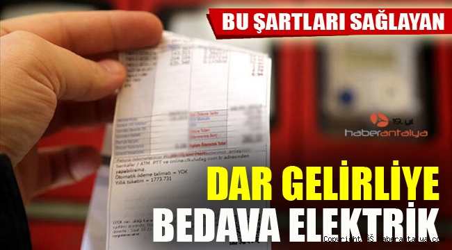 Dar gelirliye bedava elektrik