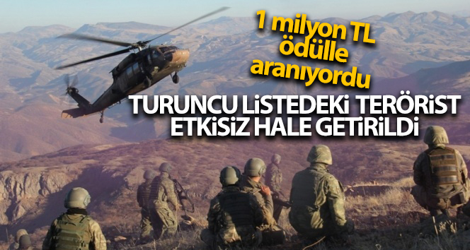 Diyarbakır’da 1 milyon liraya kadar ödülle turuncu listede aranan terörist etkisiz hale getirildi