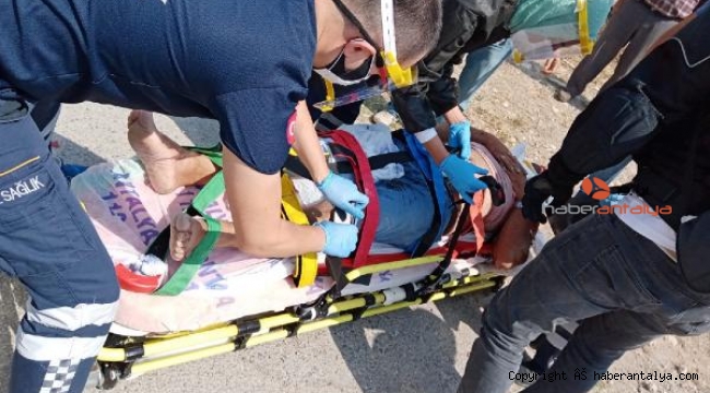 Kamyona çarpan motosiklet sürücüsü ağır yaralandı