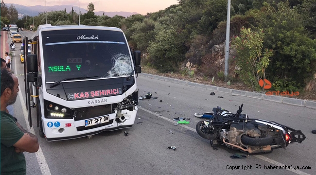 Kaş’ta şerit ihlali can aldı !