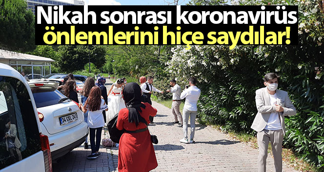 Nikah sonrası koronavirüs önlemlerini hiçe saydılar