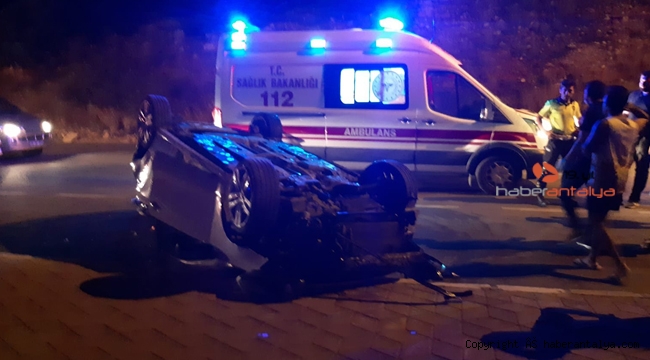 Takla atan araçtan burnu bile kanamadan kurtuldu